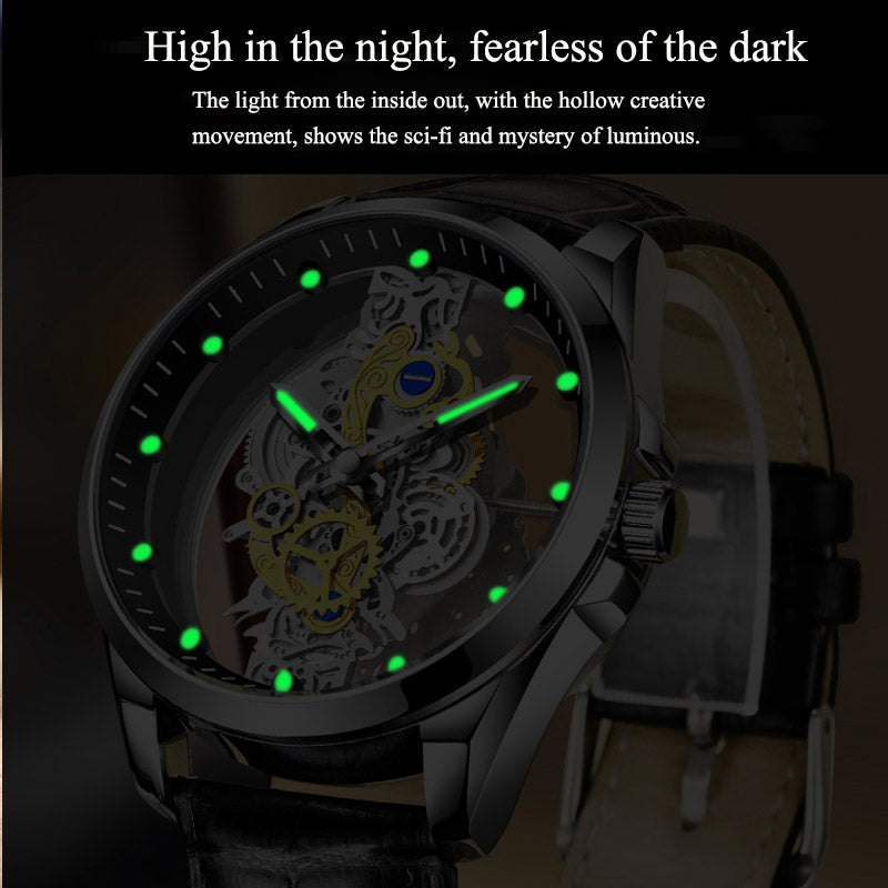 Elite Skeleton Gold - Men's Luxury Automatic Quartz Watch