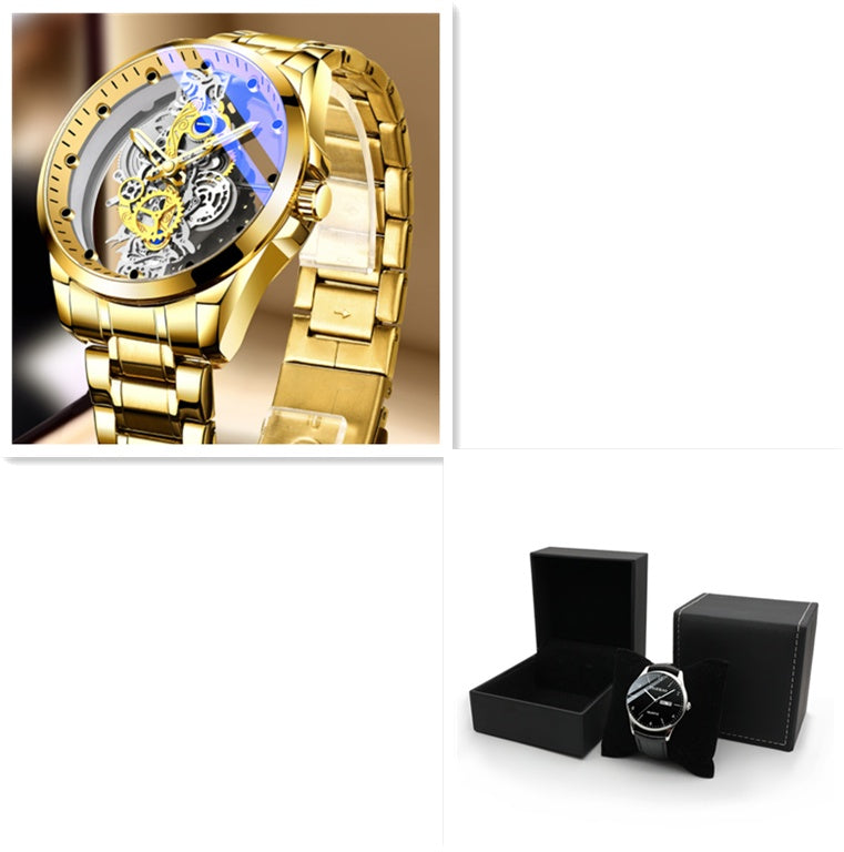 Elite Skeleton Gold - Men's Luxury Automatic Quartz Watch