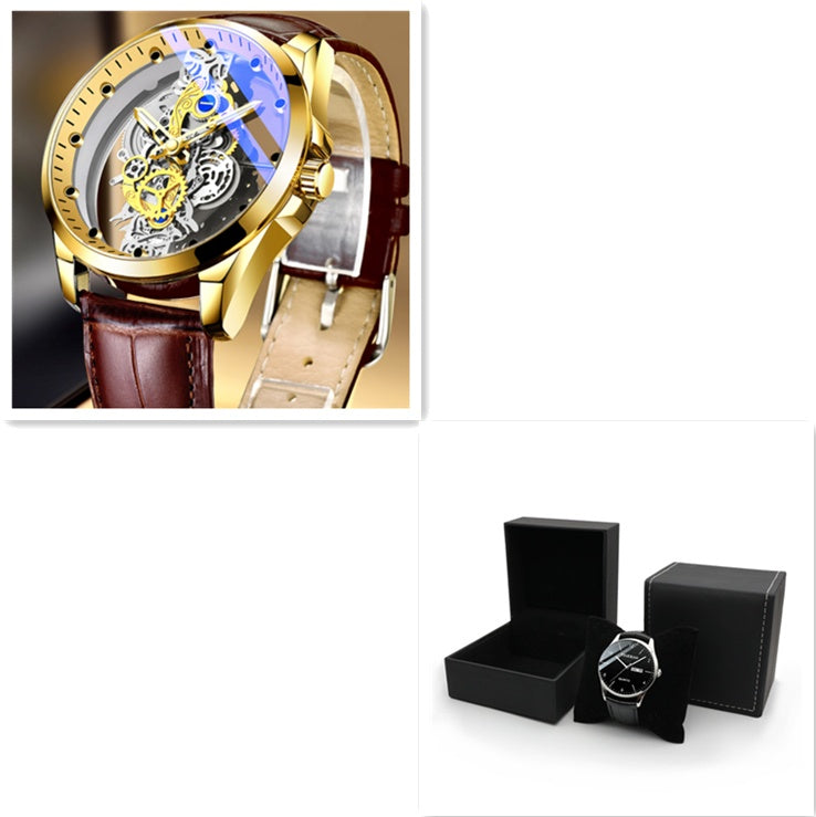 Elite Skeleton Gold - Men's Luxury Automatic Quartz Watch