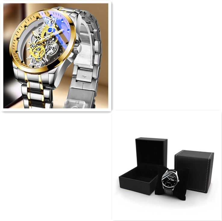 Elite Skeleton Gold - Men's Luxury Automatic Quartz Watch