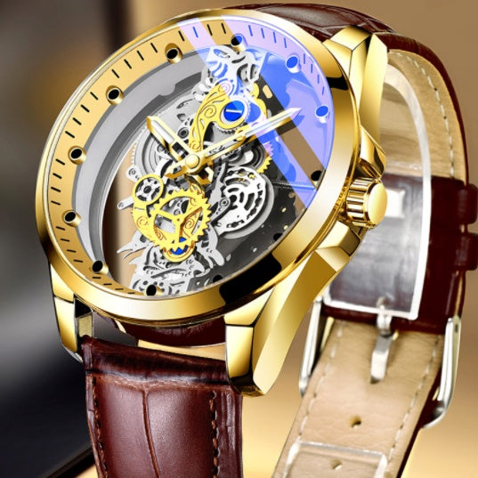 Elite Skeleton Gold - Men's Luxury Automatic Quartz Watch