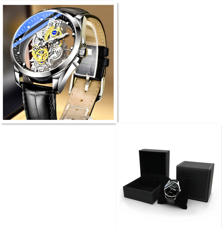 Elite Skeleton Gold - Men's Luxury Automatic Quartz Watch
