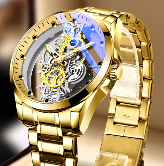 Elite Skeleton Gold - Men's Luxury Automatic Quartz Watch