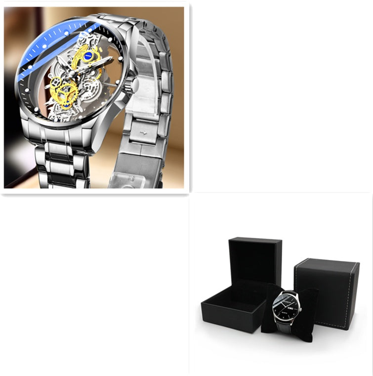 Elite Skeleton Gold - Men's Luxury Automatic Quartz Watch